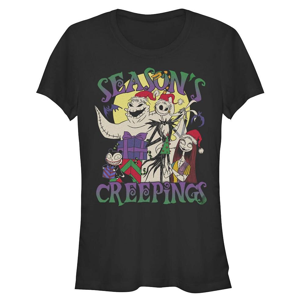 

Женская футболка Creepings из мультфильма Disney «Кошмар перед Рождеством» Licensed Character, черный