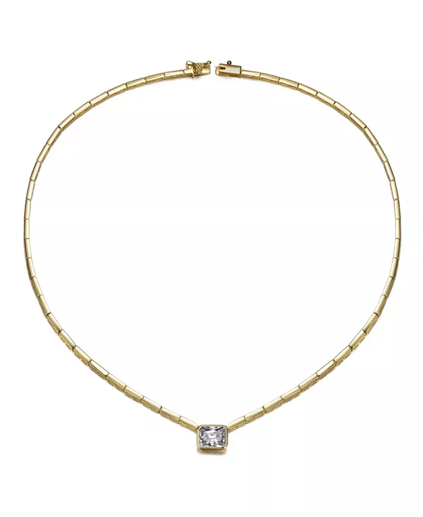 

Ожерелье с солитером «восток-запад» из кубического циркония 14 карат с покрытием из золота Rachel Glauber, gold