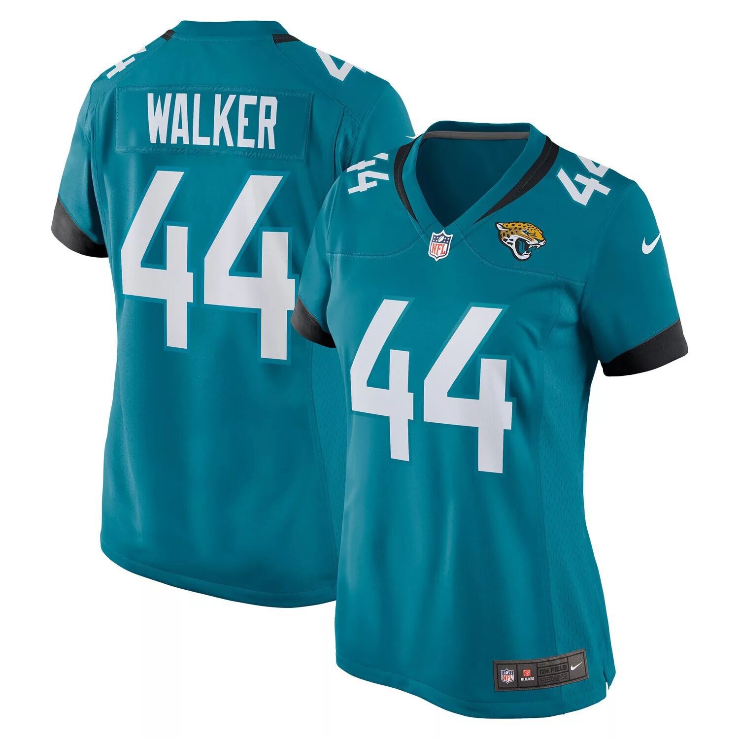 

Женское джерси Nike Travon Walker Teal Jacksonville Jaguars для игры в первом раунде драфта НФЛ 2022 года Nike