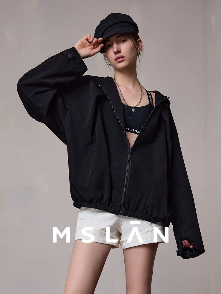 

Куртка женская короткая MSlan оверсайз, черный