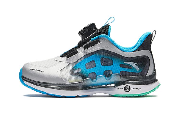 

Износостойкие дышащие низкие детские кроссовки для беска Silver Blue Black дошкольные Antakids