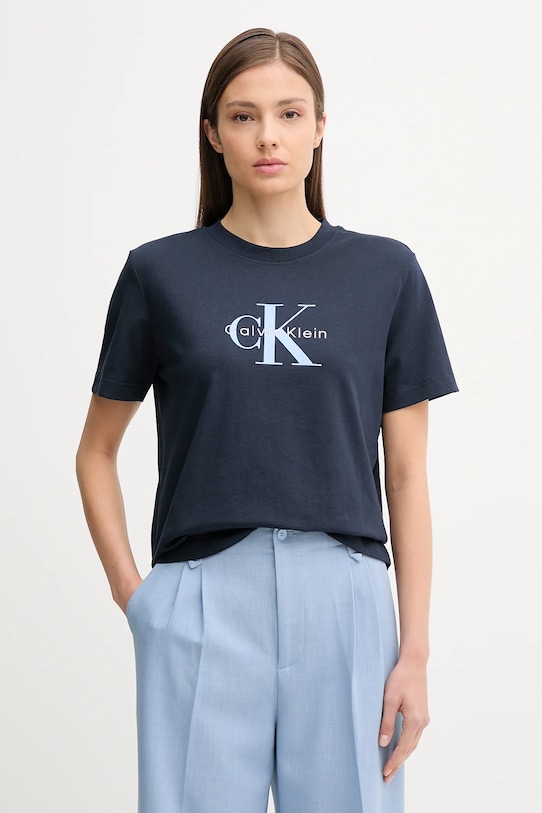 

Хлопковая футболка Calvin Klein Jeans, темно-синий