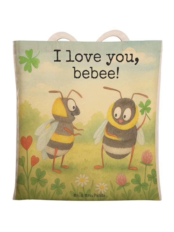 

Mr. & Mrs. Panda Сумка-шоппер с изображением пары пчел и надписью белого цвета