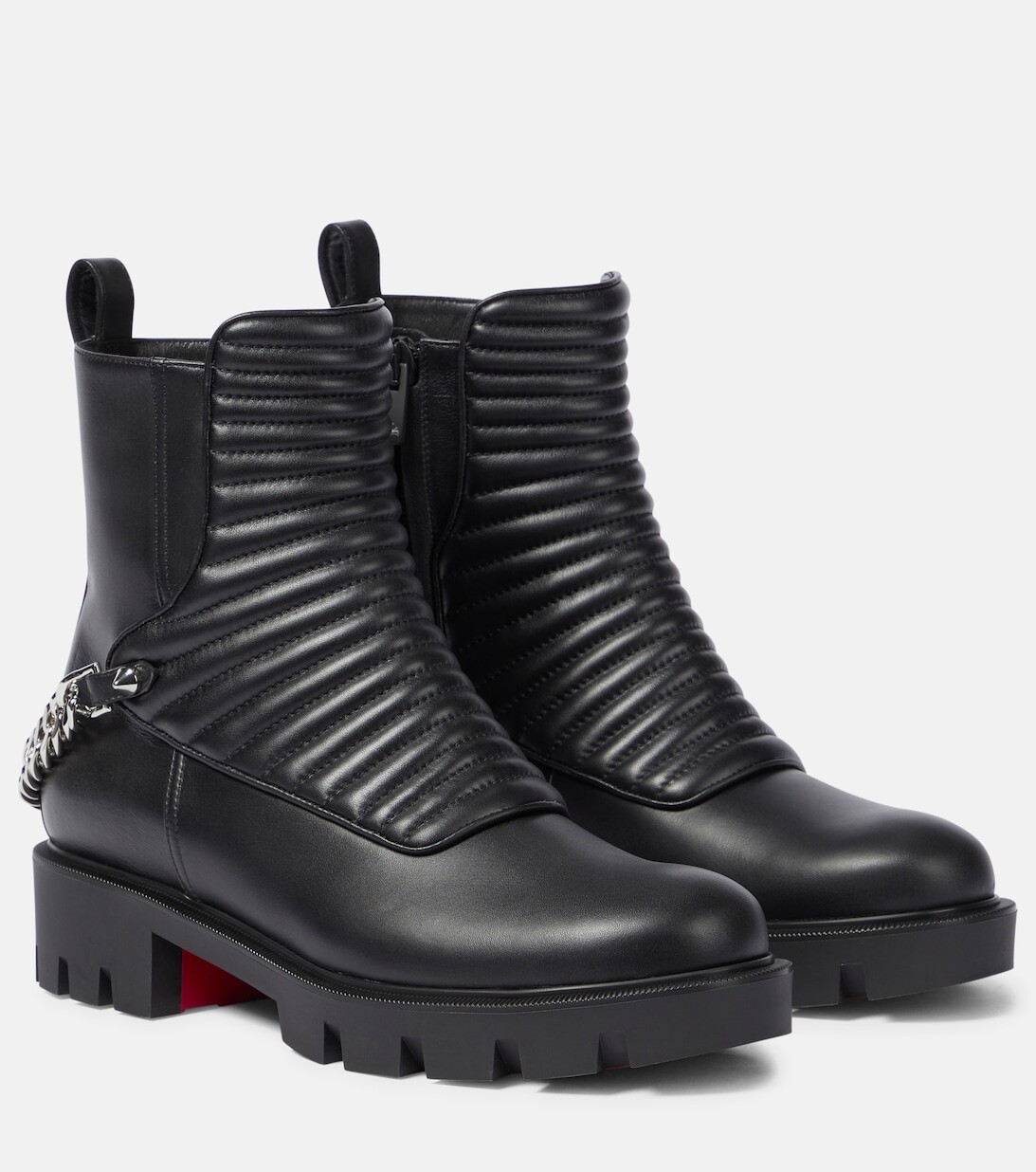 Кожаные армейские ботинки Maddic Max Christian Louboutin, черный
