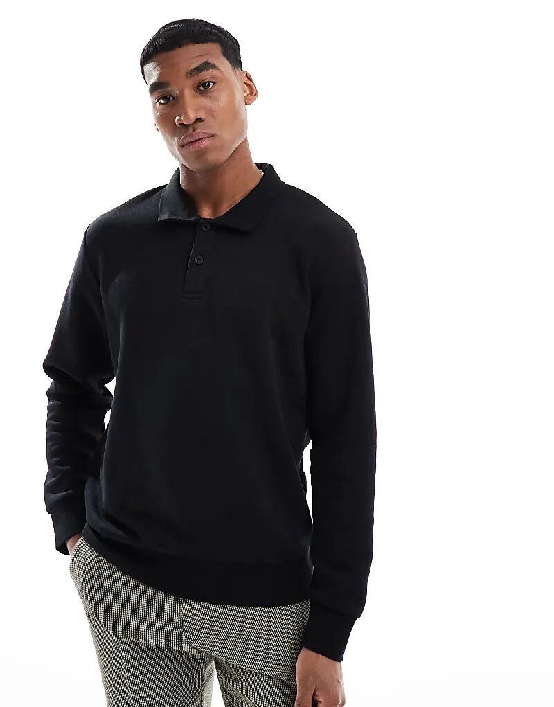 

Поло-свитшот черного цвета Jack & Jones