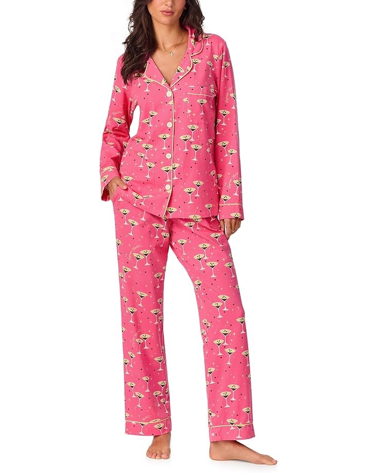 

Пижама Bedhead PJs Long Sleeve Classic Cotton Knit Pajama Set, цвет Espresso Martini