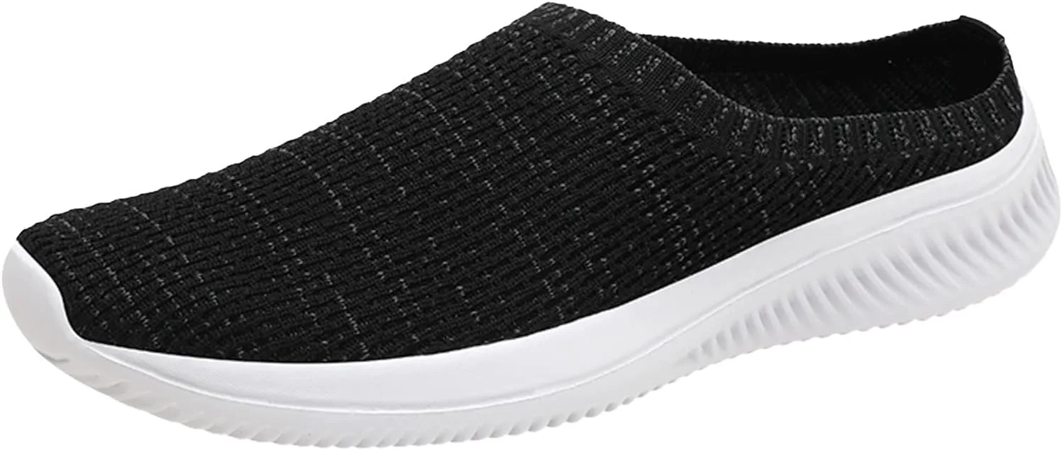 

Дышащие мужские кроссовки Мужские беговые кроссовки Слипоны для прогулок Нескользящие легкие повседневные кроссовки с мягкой подошвой IWIHMIV, черный