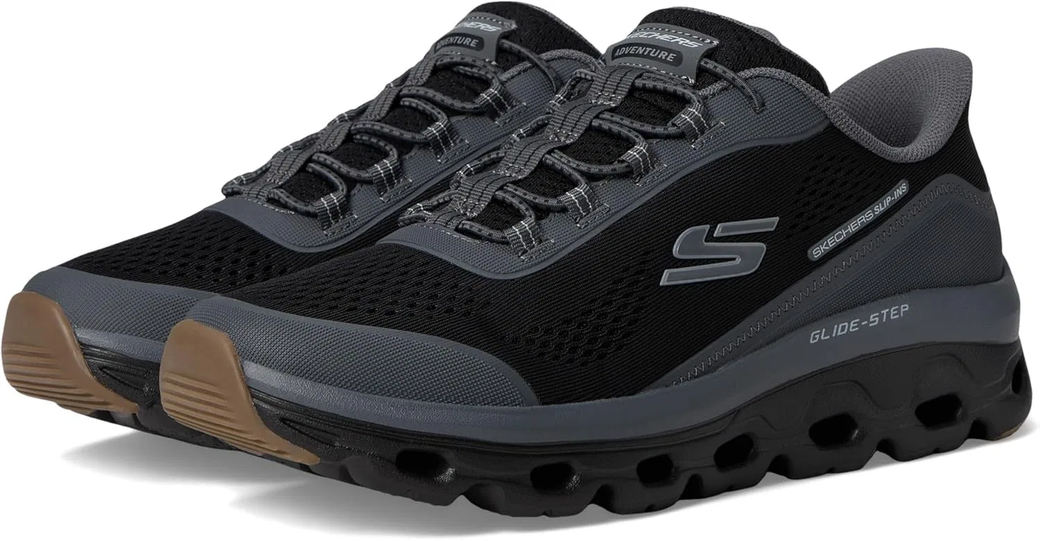 Мужские кроссовки Skechers Glide-Step с удобной подошвой, не требующей открывания рук, Blacks.