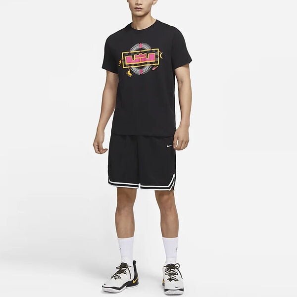 Футболка Nike LeBron Pattern Printing Round Neck Short Sleeve Black, мультиколор — фото 2