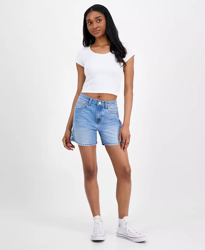 

Джинсовые шорты с вышитым бантом для девушек Gogo Jeans, синий