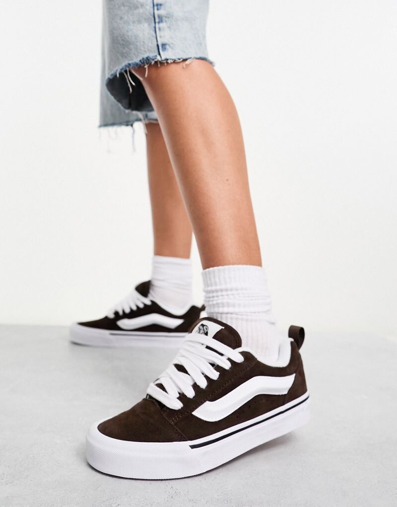 

Коричневые кроссовки Vans Knu Skool, Коричневый, Коричневые кроссовки Vans Knu Skool