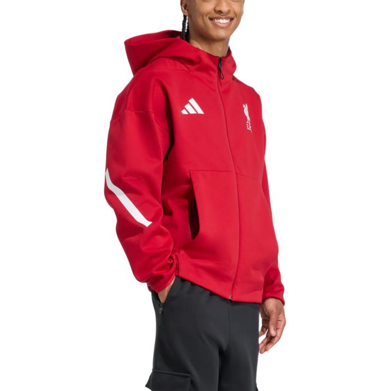 Adidas With AdiClub Liverpool Fc Adidas Z.N.E. Anthem Jacket, Strawberry Red — фото 4
