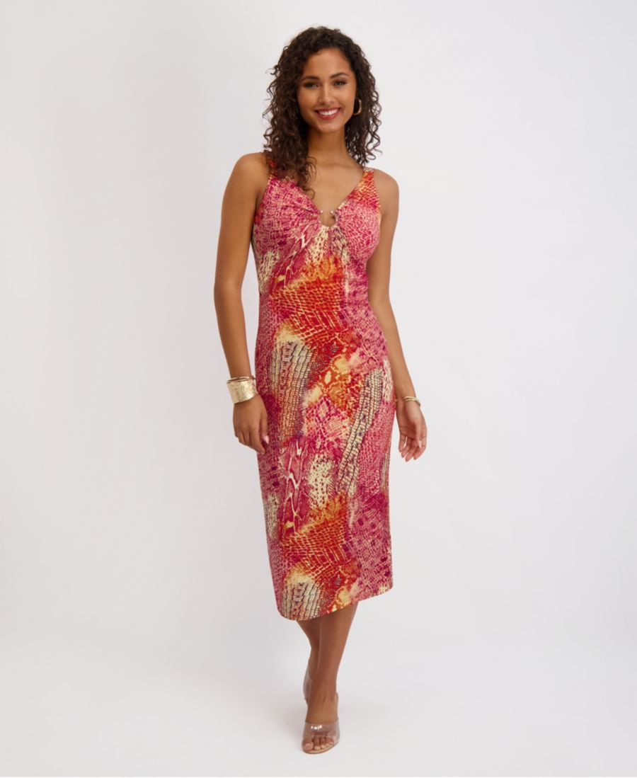 

Женское платье с вырезом-замочной скважиной и принтом Siena, Multi