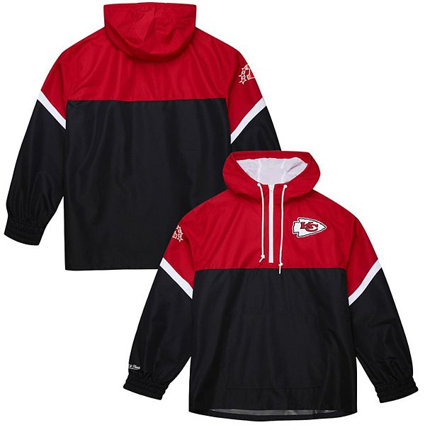 

Мужская красная/черная ветровка anorak half-zip kansas city chiefs tie breaker vintage logo Mitchell & Ness