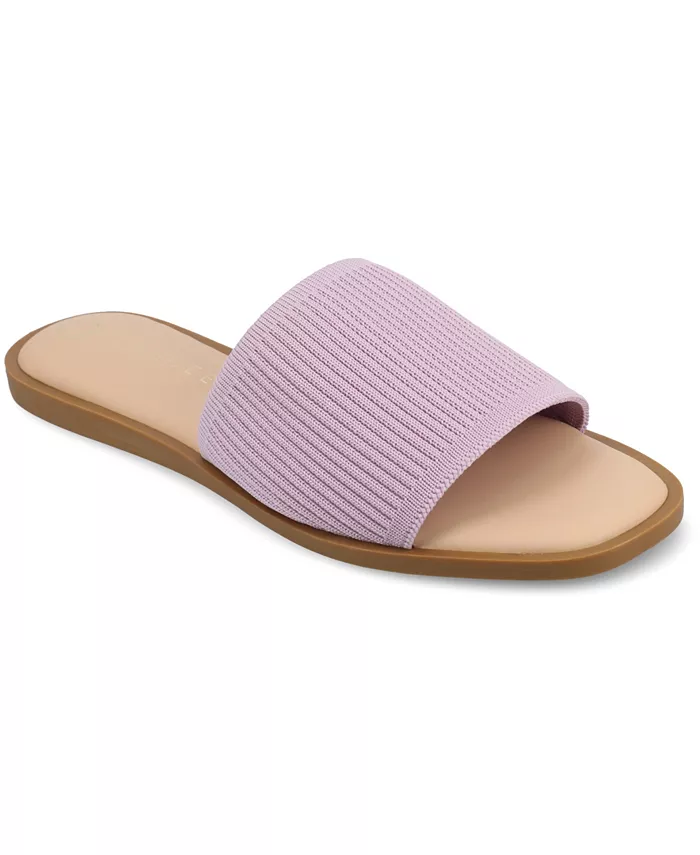 Женские сандалии Prisilla Single Band Slide Туфли на плоской подошве Journee Collection, фиолетовый