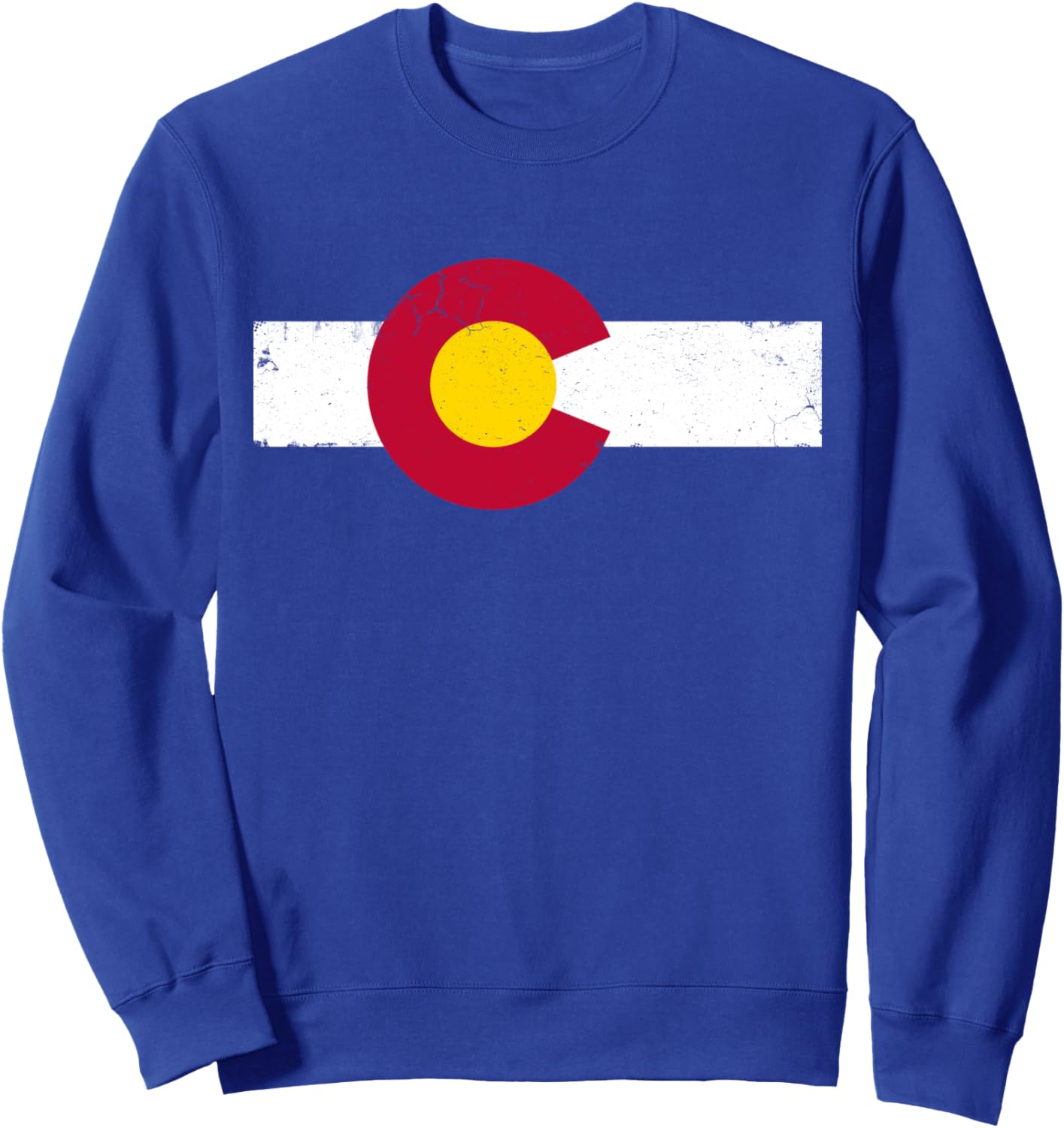 

Стильная красочная толстовка с изображением флага Колорадо и эффектом потертости Colorado, синий