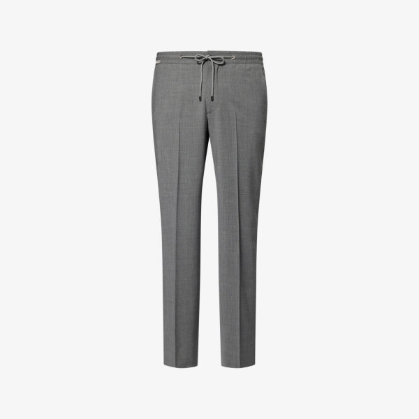 

Брюки Slim-Leg из стрейч-шерсти с завязками Corneliani, белый