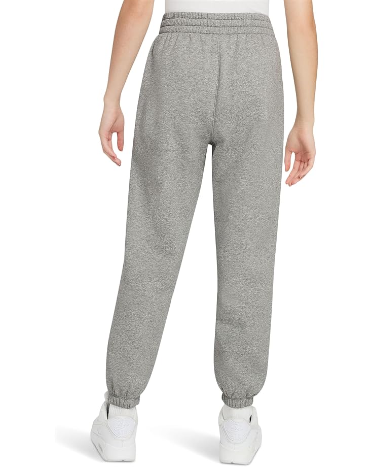 Брюки Nike Kids Club Fleece Loose Pants LBR, цвет Dark Grey Heather/Base Grey/White — фото 2