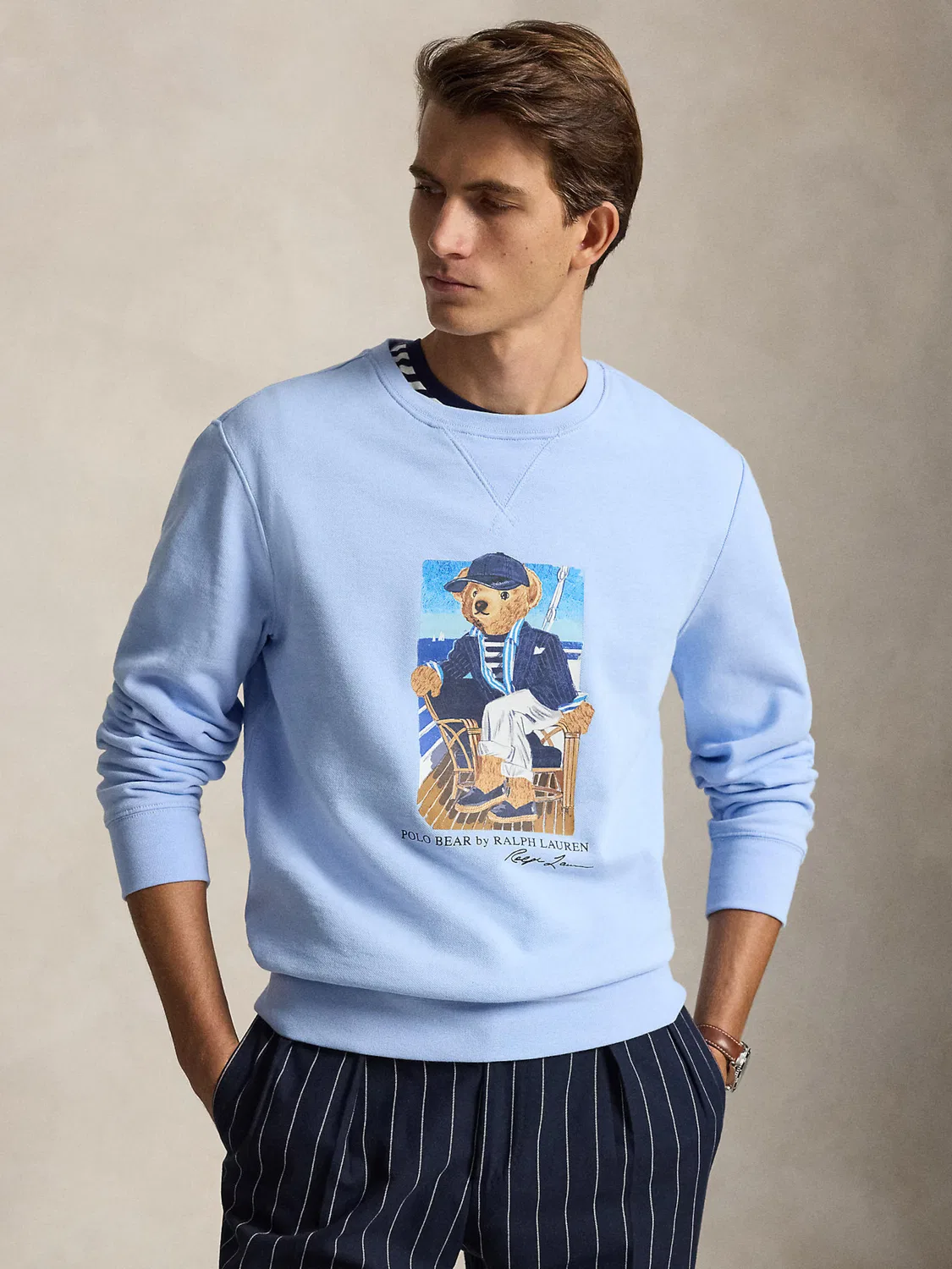 Толстовка Polo Ralph Lauren SEASONAL светло-голубого цвета — фото 2