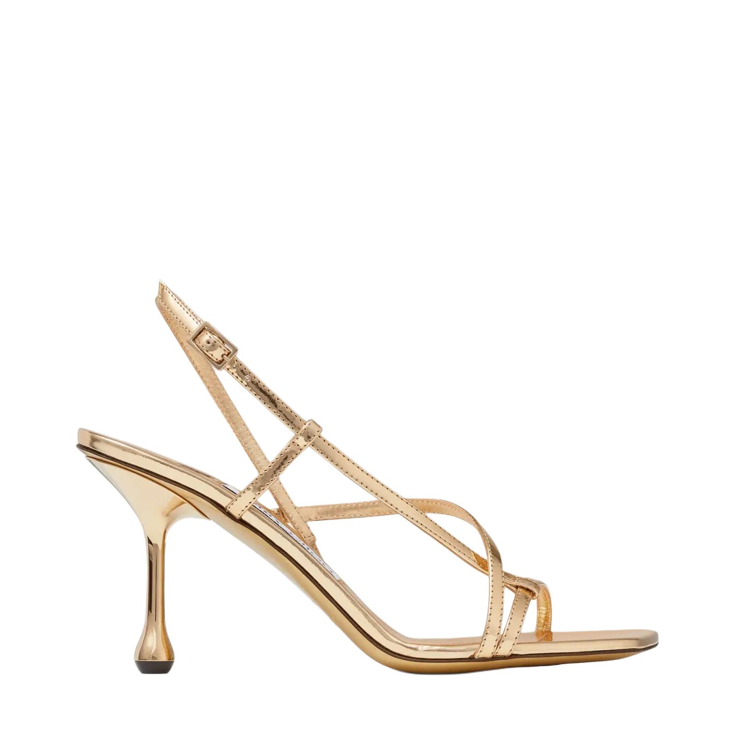ETANA 80 Одноластовая сандалия 8 см Женская Золотая Jimmy Choo — фото 2