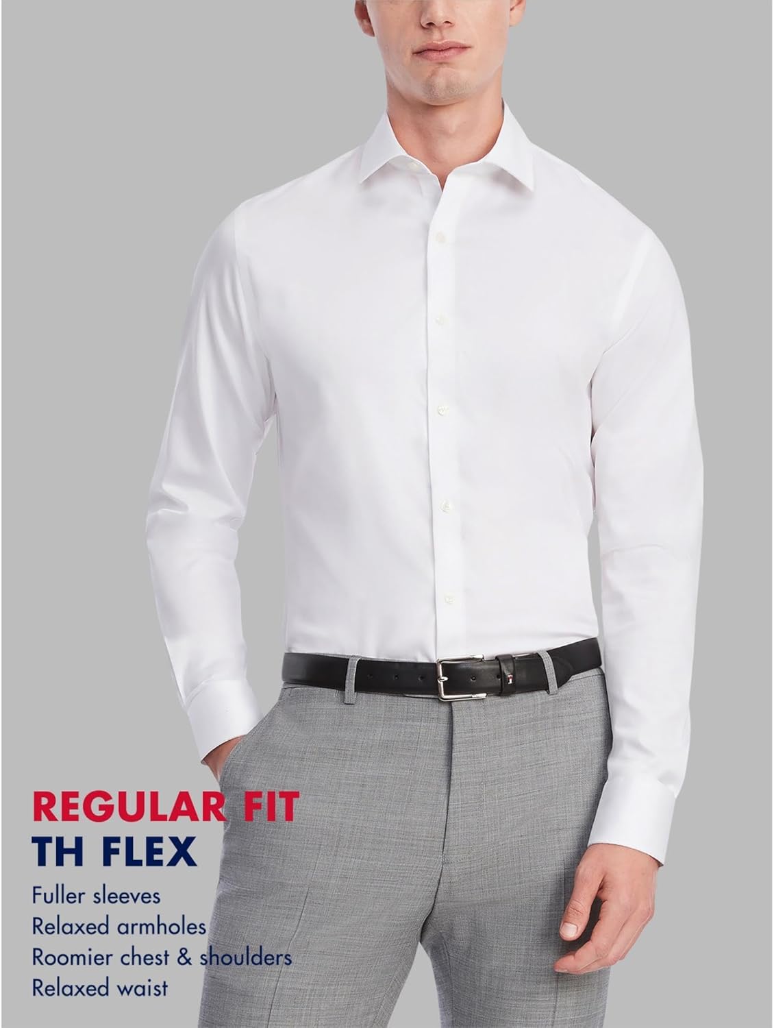 Мужская классическая рубашка Tommy Hilfiger Essentials, красный мульти — фото 4