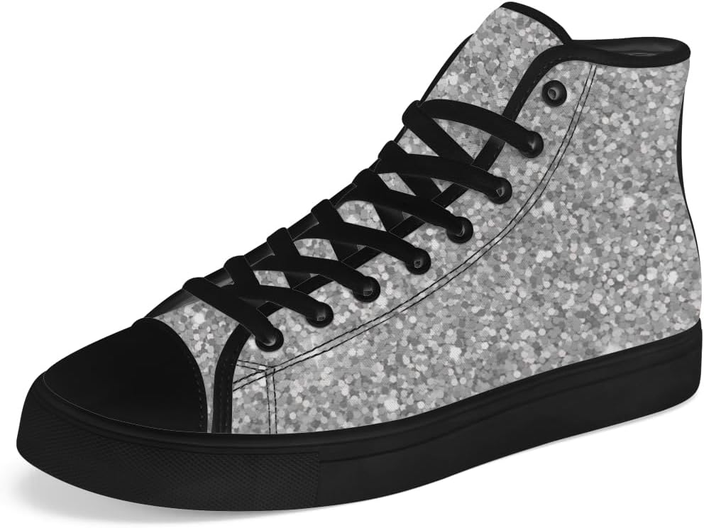 

Кеды на высокой подошве Chebing с блестками для мужчин и женщин, высокие кроссовки, шнуровка, повседневная обувь, подарок парню или девушке, серебро