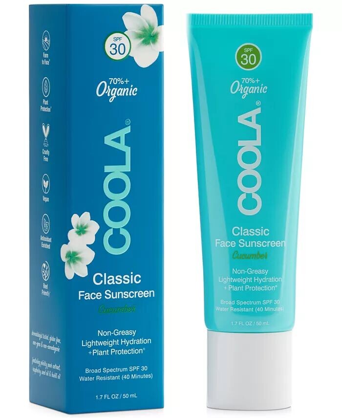 

Классический солнцезащитный лосьон для лица SPF 30 – Огурец Coola