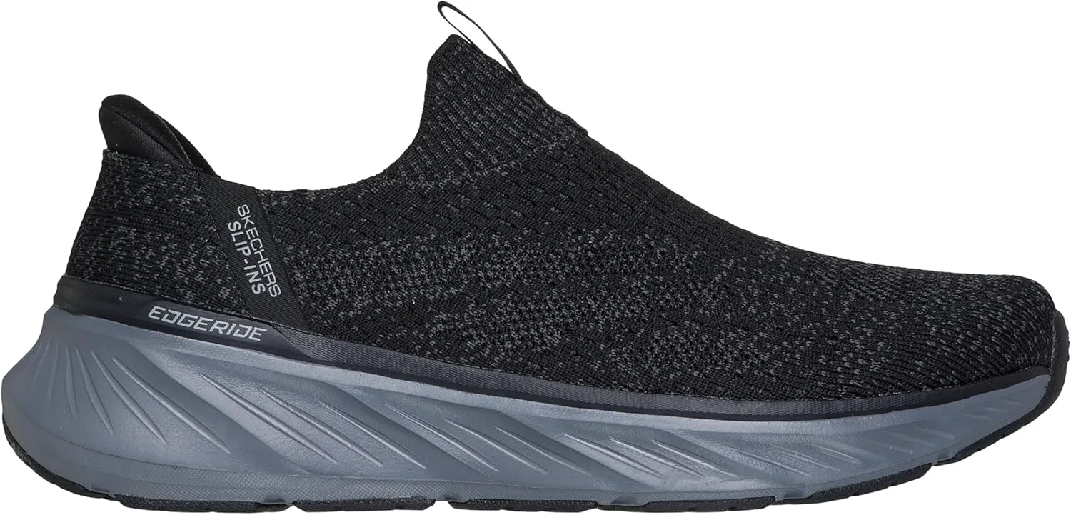Мужские кроссовки Skechers Edgeride Commissioner с удобной посадкой без шнурков, черный — фото 2