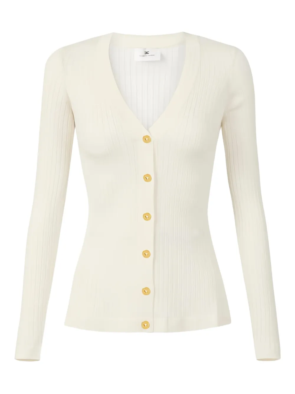 

Кардиган с длинными рукавами в рубчик Elisabetta Franchi, нейтральный