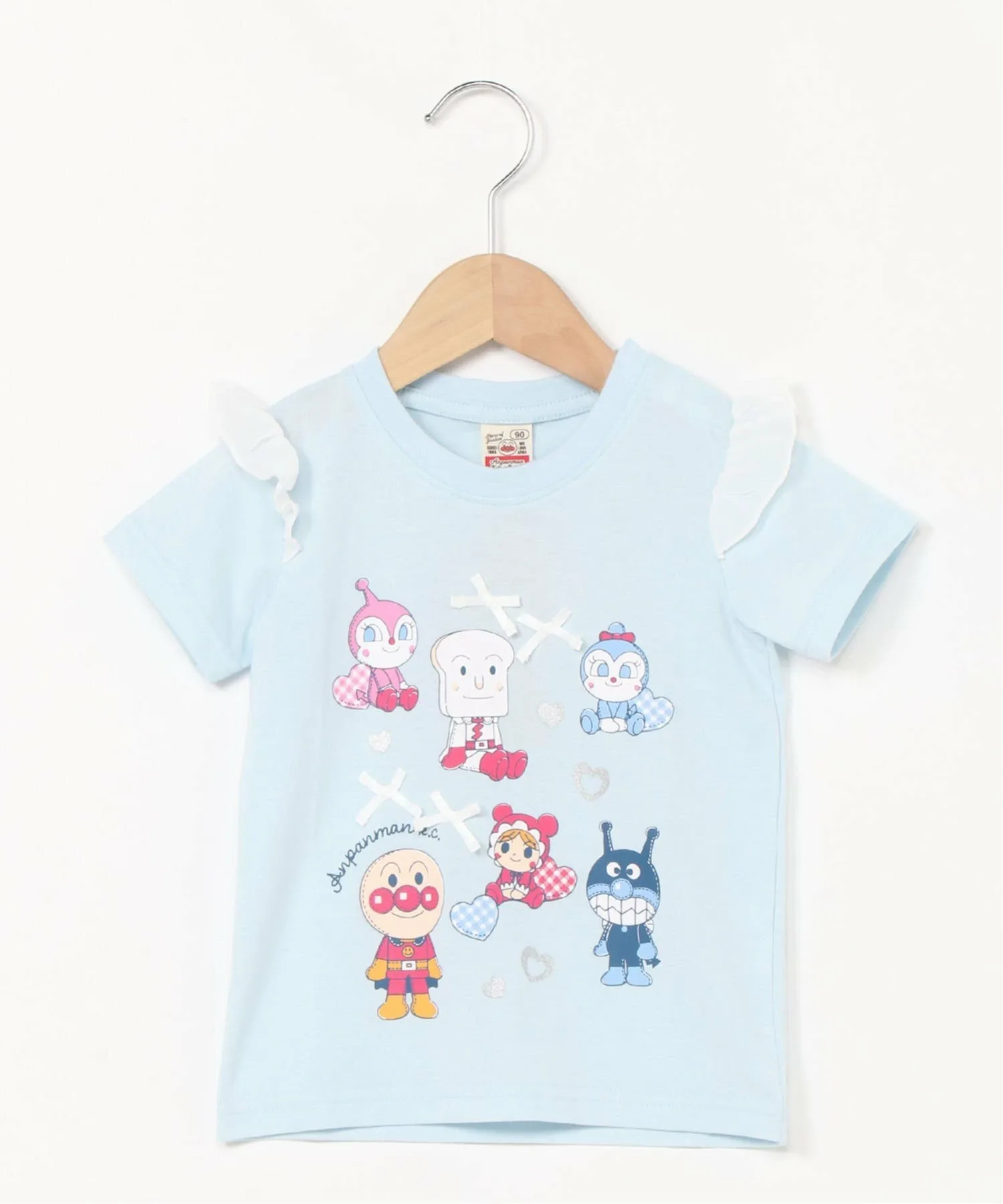 Футболка с коротким рукавом и плюшевой игрушкой APKC/(K) Anpanman Kids Collection, Saxophone Blue — фото 2
