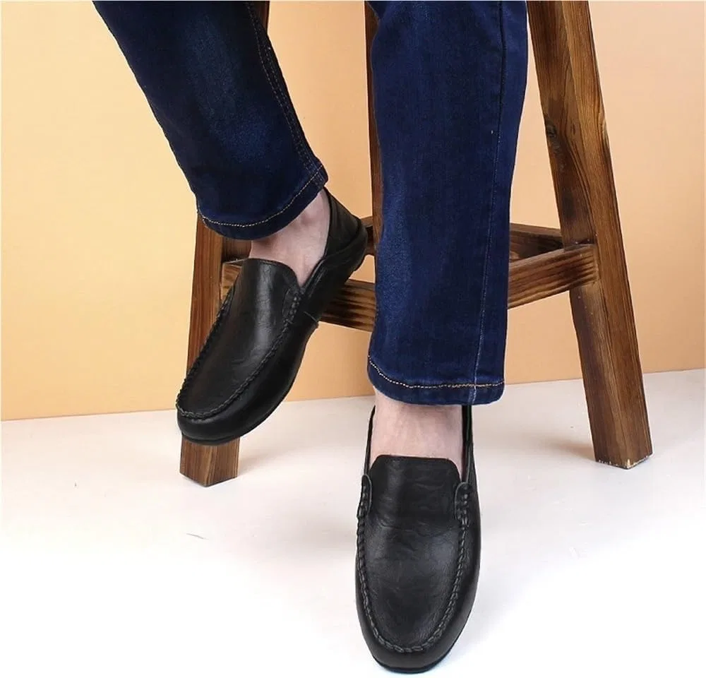 Лоферы мужские классические, Slip-on, легкие, из искусственной кожи, синие UOPYNE — фото 3