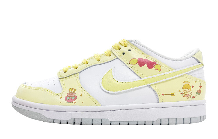 

Кроссовки Nike Dunk Skateboarding Shoes Women's Low-top White, Yellow, белый