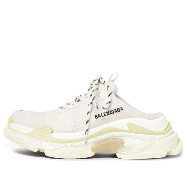 Тапочки triple s mules 'white double foam and mesh' Balenciaga, белый