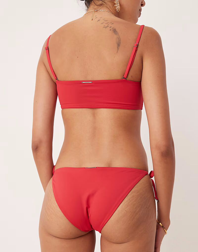 Плавки-бикини с завязками по бокам красного цвета Calvin Klein — фото 4