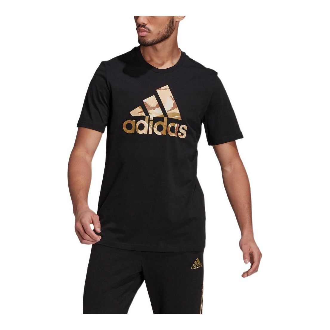 

Футболка adidas Alphabet Large Logo Printing Round Neck Pullover Sports Short Sleeve Black GK9636