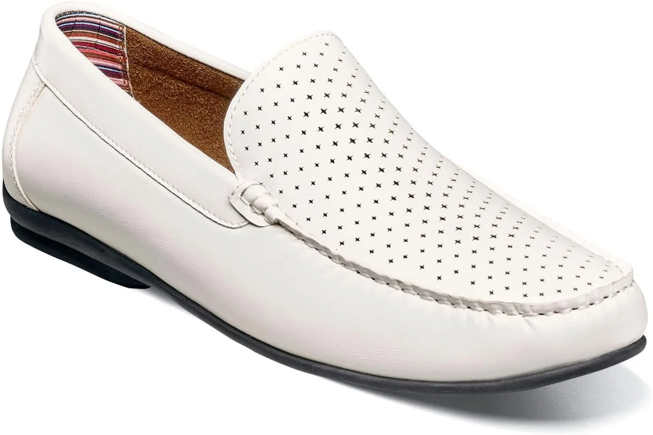 Мужские лоферы Conroy Moc Toe Driver от STACY ADAMS, White Opulent Garden