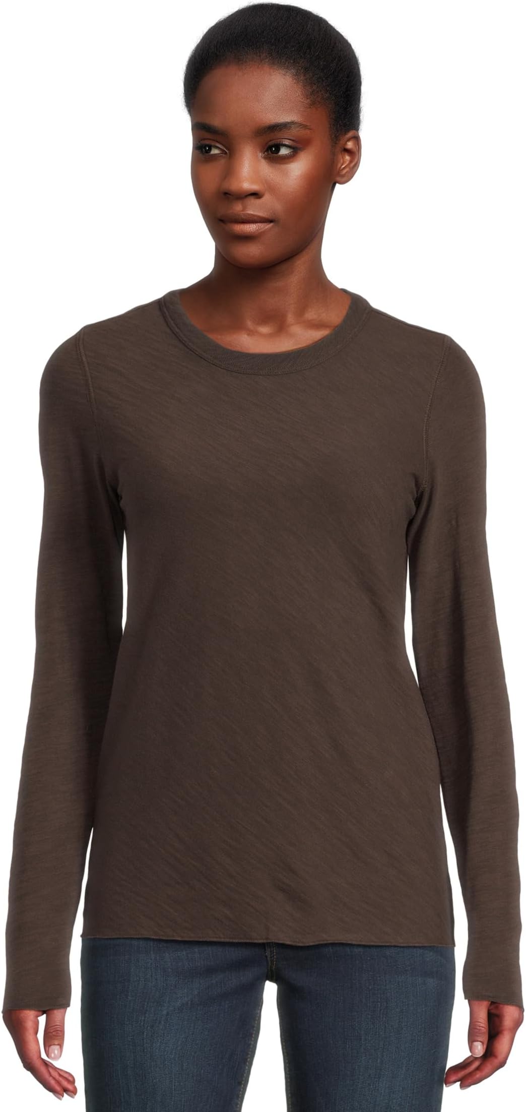 

Лонгслив Lilla P Long Sleeve Bias Crew Neck, цвет Espresso