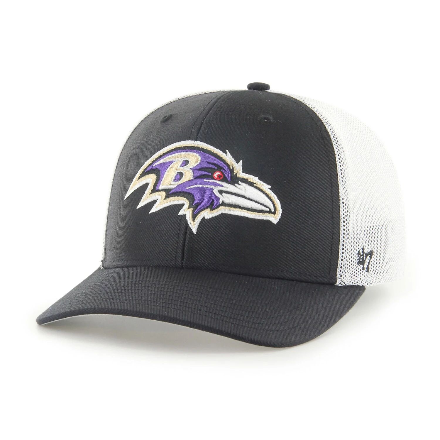 

Мужская черно-белая кепка Baltimore Ravens Trophy Trucker 2047 года