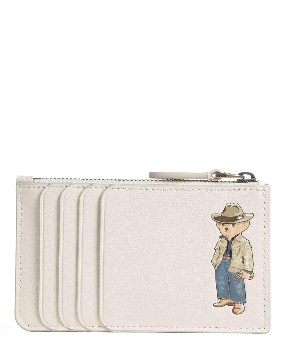 

Футляр для кредитных карт из мелкозернистой яловой кожи. Polo Ralph Lauren, белый