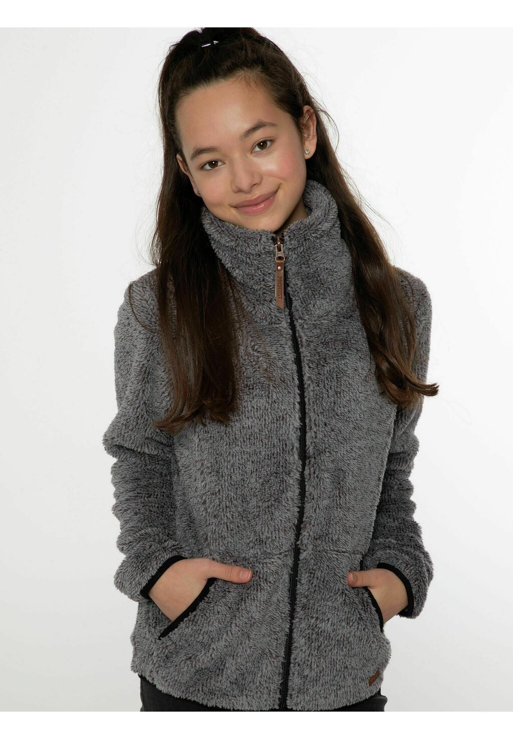 Флисовая куртка Full Zip Top Riri Jr Protest, цвет dark grey melee — фото 4