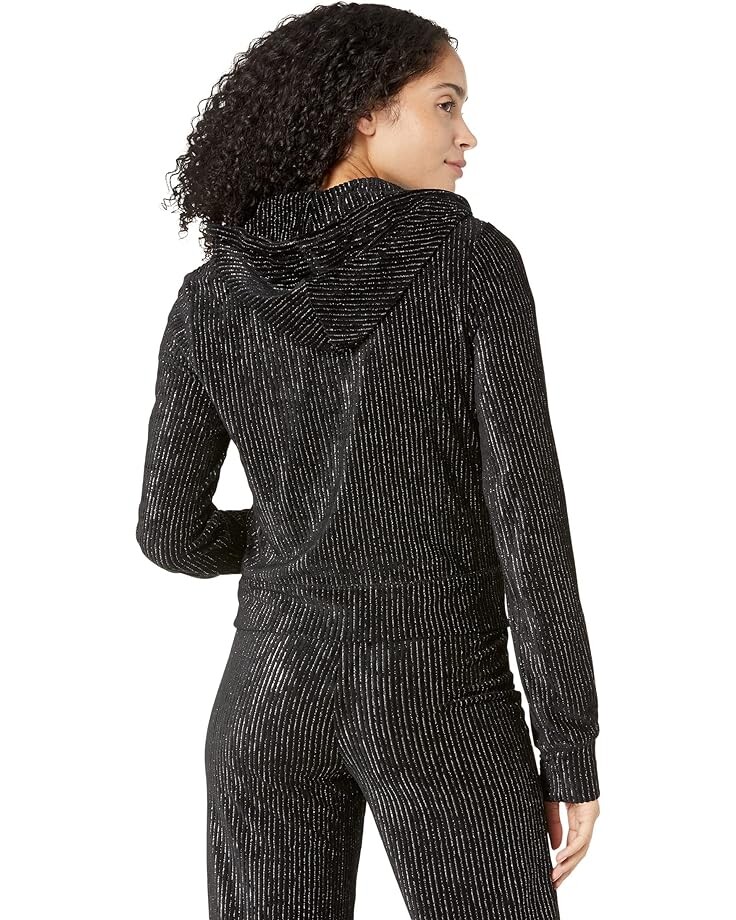 

Худи Juicy Couture Wale Velour Track Hoodie, цвет Liquorice