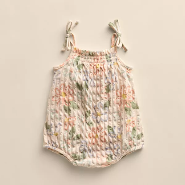 

Органический боди с буфами для девочки Little Co. By Lauren Conrad, цвет pink painted flowers