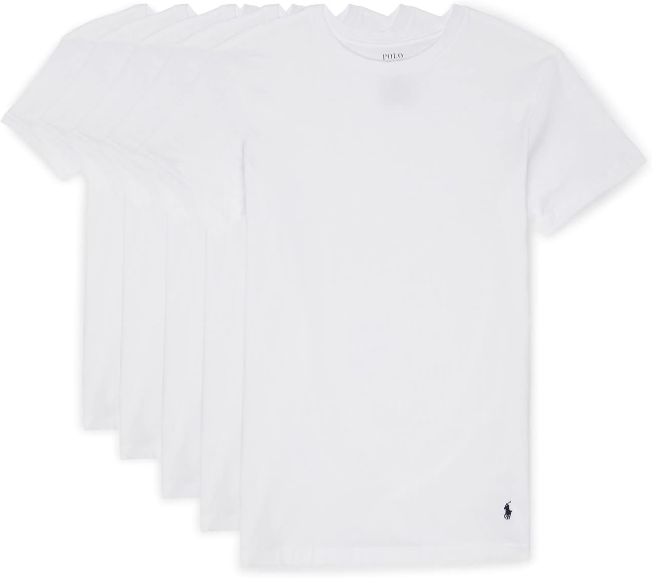 

5 пакетов классических хлопковых экипажей Polo Ralph Lauren, цвет 5 White/Cruise Navy