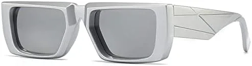 

Прямоугольные солнцезащитные очки для мужчин и женщин, дорожные солнцезащитные очки в винтажном ретро-стиле с защитой от УФ-излучения UV400 для женщин MTZJH, Silver