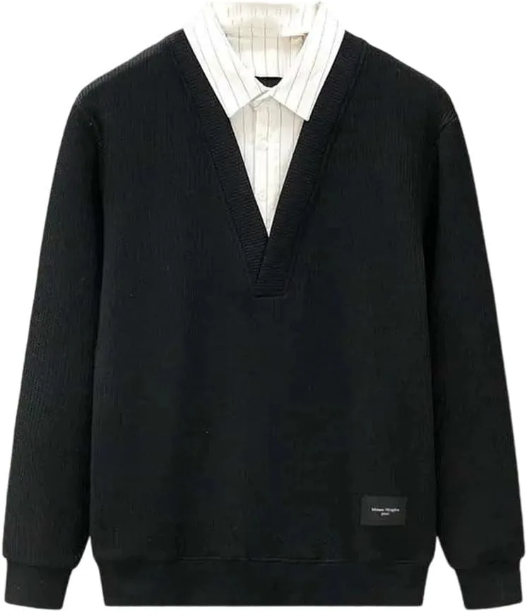 

Мужская фальш-двухсоставная футболка Casual с воротником-поло