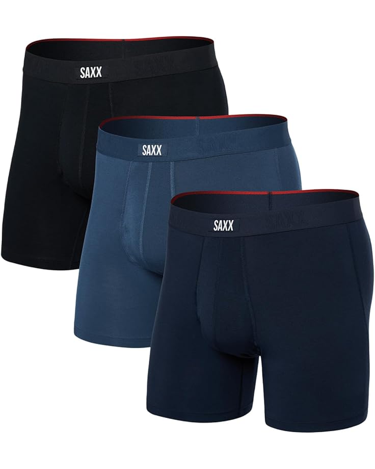 

Боксеры SAXX UNDERWEAR Vibe Extra Super Soft Boxer Brief Fly 3-Pack, цвет Dark Denim/Navy/Black