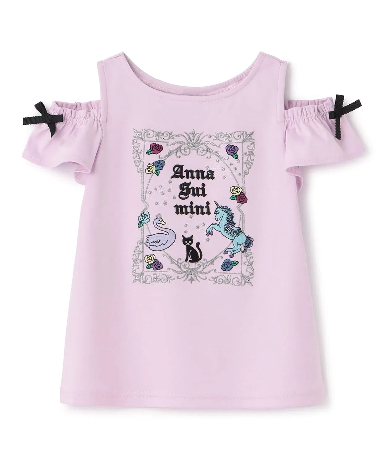 Детская футболка с вышивкой созвездий ANNA SUI mini розовая