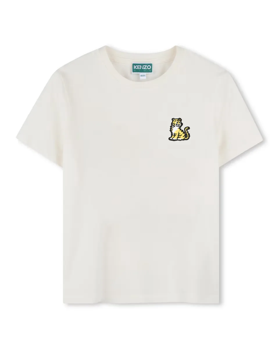 

Белая футболка из хлопка Kenzo Kids, белый