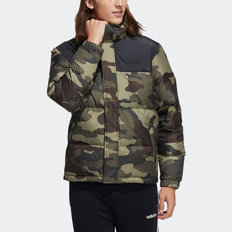 Куртка adidas neo M Dwn Camo Puff Camouflage Colorblock Sports With Down Feather Jacket Camouflage H45238 — фото 2