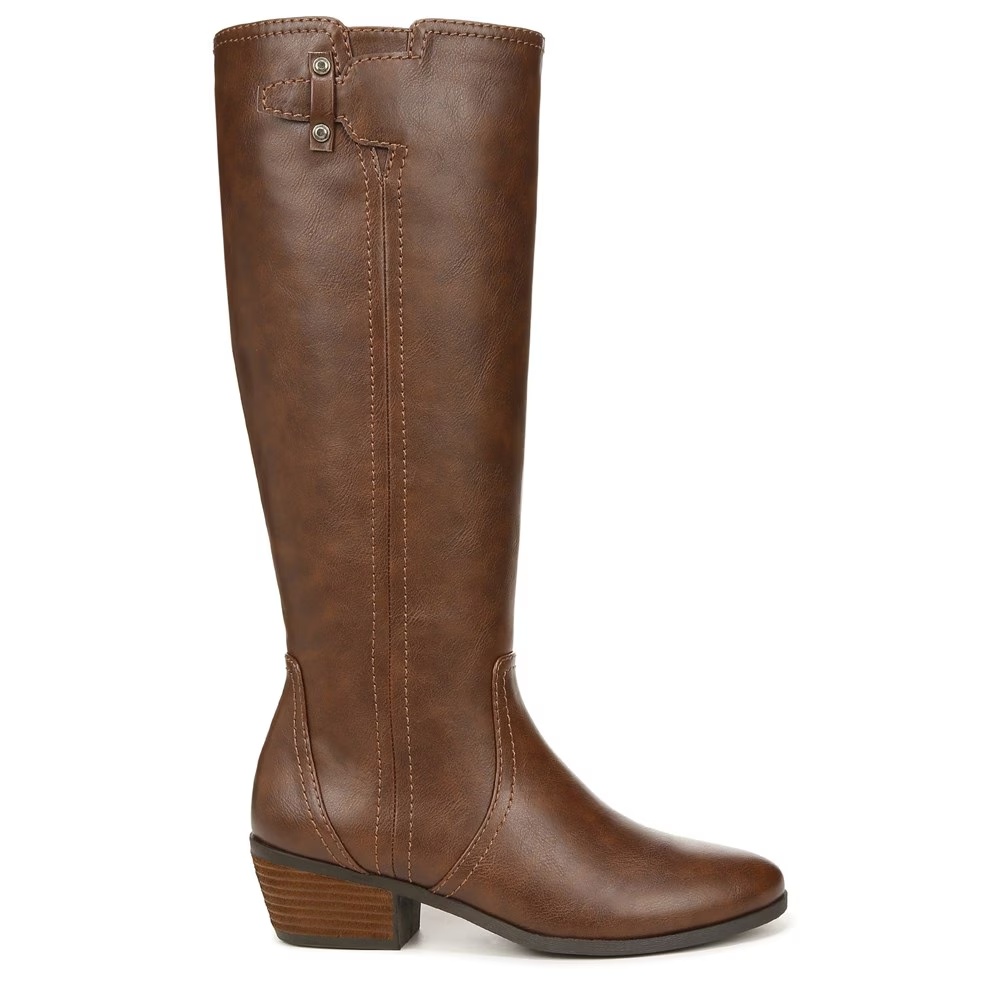 Высокие сапоги до колена на широкую икру Dr. Scholl'S, whiskey faux leather — фото 2